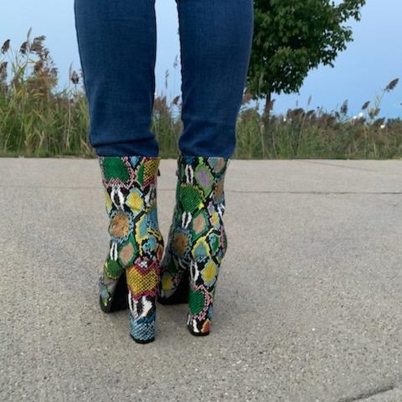 Multi-colored Peep Toe Boot - Picture 15 of 15